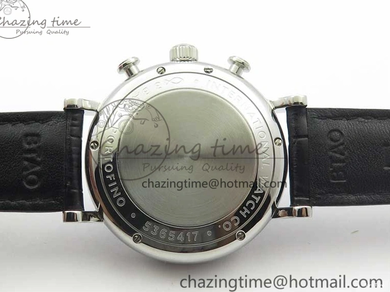 MIROTIME 0522 Portofino Chrono SS ZF 1:1 Best Edition Blue Dial Gold Markers on Black Leather Strap A OnTrend 7124